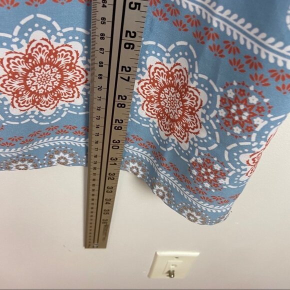 Lulus Secret Paradise Blue Print Shift Dress Size XS Bohemian Mini Festival Boho - Picture 15 of 15